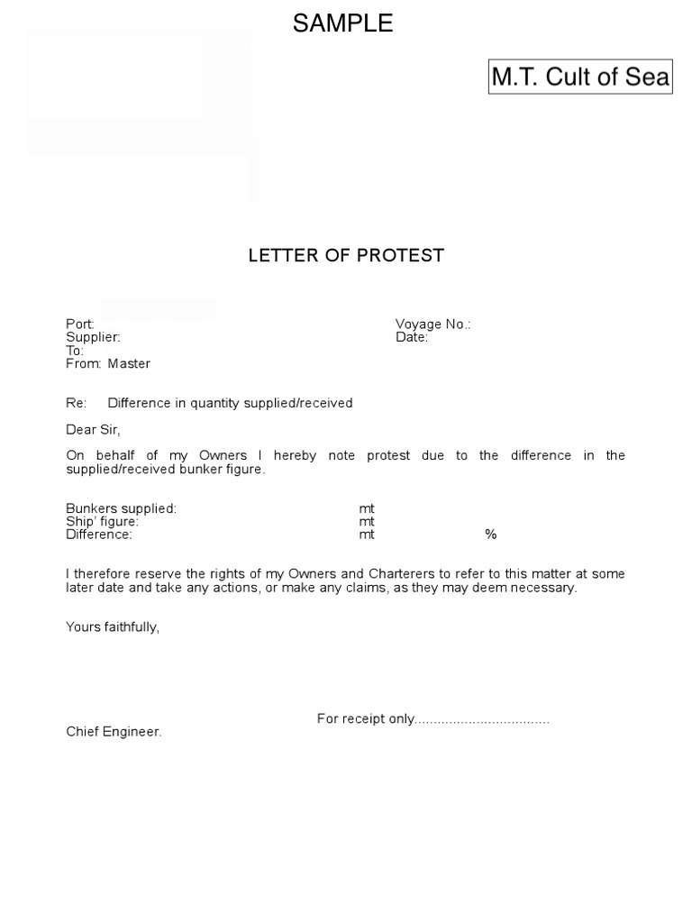 Letter of Protest